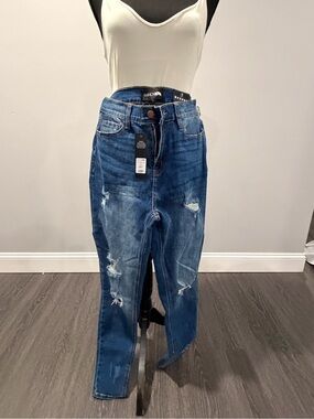 Fashion Nova Women’s Skinny Distressed Jeans - Blue